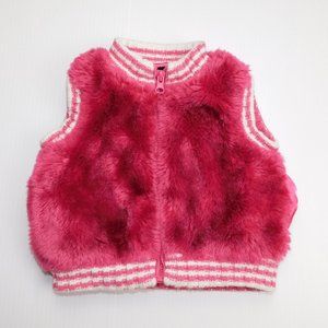 The Childrens Place Girls 6-9 Months Faux Fur Vest
